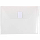JAM Paper Plastic Envelopes with Hook & Loop Closure - Index Booklet - 5.5" x 7.5" - Clear - 12 Pack -Colour: Clear
