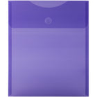 JAM Paper Plastic Expansion Envelopes with Hook & Loop - Open End - 9.75" x 11.5" - Violet Purple - 12 Pack -Colour: Violet Purple