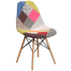 Flash Furniture Elon Series Milan Patchwork Fabric Chair with Wooden Legs-Milan Patchwork Fabric Upholstery