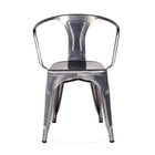 Nicer Furniture Stackable Industrial Tolix A Style Armchair - Gunmetal-Gunmetal Design