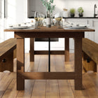 Flash Furniture HERCULES Series 8' x 40" Rectangular Antique Rustic Solid Pine Folding Farm Table-16 Gauge Black Steel Posts