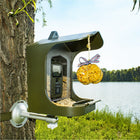 Technaxx TX-165 Full HD Birdcam Battery Operated Camera with Bird Feeder - Green-Removable bird food container for approx. 5.3oz bird food and a removable water basin
