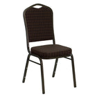 Flash Furniture HERCULES Series Crown Back Stacking Banquet Chair in Brown Patterned Fabric - Gold Vein Frame-500 lb. Weight Capacity