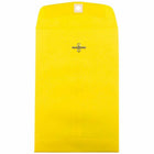 JAM Paper 6" x 9" Open End Catalog Coloured Envelopes with Clasp Closure - Yellow Recycled - 50 Pack-Yellow Clasp Envelope