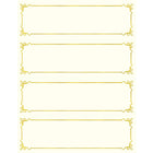 St. James Embassy Tent Cards - 2-3/4 x 8-1/2" - Laser/Inkjet Printable - Ivory - Gold Foil - 50 Pack-Free downloadable templates from www.first-base.com