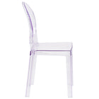 Flash Furniture Ghost Chair with Oval Back in Transparent Crystal-Polycarbonate Molded Structure