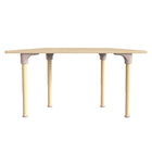 Flash Furniture Bright Beginnings 47" Commercial Grade Wooden Trapezoid Adjustable Height Classroom Activity Table - Beech-Kid-Friendly Design with Rounded Safety Corners