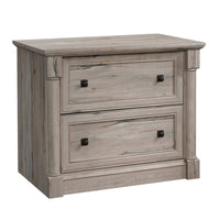 Sauder 424812 Palladia Lateral File Cabinet - Split Oak-Drawers with full extension slides hold letter, legal or European size hanging files.