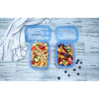 Minimal Silicone Food Storage Container - Blue - 460ml - Set of 2-Patented leak-proof design