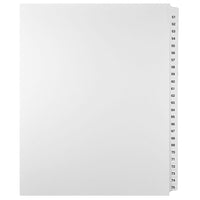Mark Maker Legal Exhibit Index Tab Set of White Single Tabs, 1/25th Cut, Letter Size, No Holes, Number 51- 75-White Single Tabs, 1/25th Cut