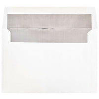 JAM Paper A9 Foil Lined Envelopes, 5.75 x 8.75, White with Silver Lining, 250 Pack (34078H)-White with silver foil lined envelope