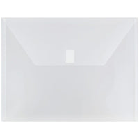 JAM Paper Plastic Envelopes with VELCRO Brand Closure, Letter Booklet, 9.75 x 13, Clear Poly, 12 Pack (218V0CL)-Clear