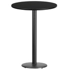 Flash Furniture 30" Round Black Laminate Table Top with 18" Round Bar Height Table Base-Black Laminate Top