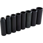 Gray Tools 8 Piece 3/8" Drive 6 Point SAE, Deep Impact Socket Set, 5/16"-3/4"-Contains Sizes: 5/16", 3/8", 7/16", 1/2", 9/16", 5/8", 11/16", 3/4".