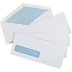 Staples #10 Window Security Envelopes with Gummed Flaps - 4-1/8" x 9-1/2" - White - 500 Pack-Open-end envelope with gummed flap that is moisture-activated for a secure seal