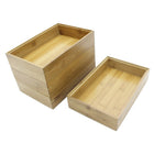 Cathay Importers Bamboo Stackable Rect Organizer 9"W x 6"D x 2"H - Natural - 4 Pack-Dimensions: 2" H x 9" W x 6" D. Sold as a set of 4. Baskets are the same size