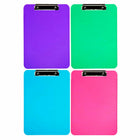 JAM Paper Standard Plastic Clipboard - Fashion Assorted Colors - 4 Pack-Our clipboards feature a durable metal clip for securing papers that has a sturdy long-lasting spring.