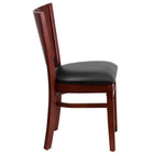 Flash Furniture Lacey Series Solid Back Mahogany Wood Restaurant Chair - Black Vinyl Seat-Solid Back Design