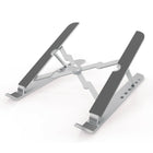 JCPal Xstand Portable Adjustable Compact Ergonomic Laptop Raiser Stand - Silver-Lightweight metal silver