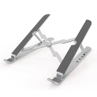 JCPal Xstand Portable Adjustable Compact Ergonomic Laptop Raiser Stand - Silver-Lightweight metal silver