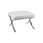 Nicer Furniture Pavilion Ottoman - White-Upholstered in 100% Genuine Leather front, leather match back- very soft and supple
