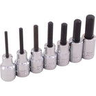 Gray Tools 7 Piece 3/8" Drive SAE, Standard Length, Hex Head Socket Set, 1/8"-3/8"-Contains Sizes: 1/8", 5/32", 3/16", 7/32", 1/4", 5/16", 3/8".