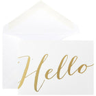 JAM Paper Thank You Cards Set, Hello Greeting, White with Gold Script, 10 Pack (D41113NGLMB)-Thank you card sets