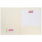 JAM Paper Two Pocket Presentation Folders, Ivory Linen, 12 Pack (19231g)-12 per pack