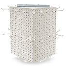 Azar Interlock Peg Tower with Revolving Base and Hooks - 14" x 14" x 20" - White-Sold in multiples of: 1
