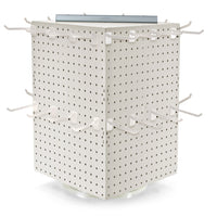 Azar Interlock Peg Tower with Revolving Base and Hooks - 14" x 14" x 20" - White-Sold in multiples of: 1