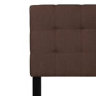 Flash Furniture Bedford Tufted Upholstered Queen Size Headboard - Dark Brown Fabric-Dark Brown Fabric Upholstery