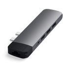 Satechi Type-C Pro Hub Adapter with Ethernet - Space Grey-Space Grey, Aluminum,  6-Port