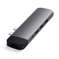 Satechi Type-C Pro Hub Adapter with Ethernet - Space Grey-Space Grey, Aluminum,  6-Port