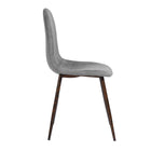 FurnitureR Grey Dining Chair, Set of 4, Charlton-Metal Legs