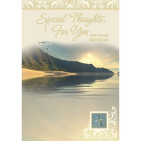 Rosedale 5-1/2" x 8" Special Thoughts For You On Your Birthday Greeting Cards And Envelopes, 12 Pack (15826)-Printed on premium uncoated card stock