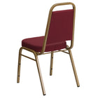 Flash Furniture HERCULES Series Trapezoidal Back Stacking Banquet Chair in Burgundy Patterned Fabric - Gold Frame-Trapezoidal Back Design