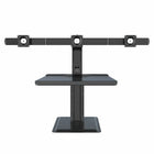 Rocelco Triple Monitor Height-Adjustable Workstation With USB Charge Port - Black-The sit to stand desk riser with triple monitor arm allows you to comfortably switch from sitting to standing in seconds
