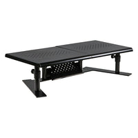 Allsop Metal Art ErgoTwin Adjustable Monitor Stand - Black-Dual monitor platforms are independently adjustable