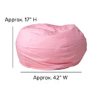Flash Furniture Oversized Light Pink Dot Bean Bag Chair-Spot Clean with Damp Cloth