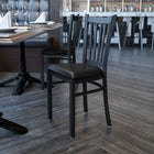 Flash Furniture HERCULES Series Black Vertical Back Metal Restaurant Chair - Black Vinyl Seat-Welded Joint Assembly