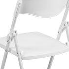 Flash Furniture HERCULES Series 880 lb. Capacity Heavy Duty White Plastic Folding Chair with Built-in Ganging Brackets-Textured Seat ensures safe seating