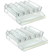 Azar Adjustable Tall Divider Bin Cosmetic Tray - Clear - 2 Pack-Sold in Packs of: 2