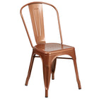 Flash Furniture Copper Metal Indoor-Outdoor Stackable Chair-500 lb. Weight Capacity