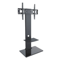 TygerClaw 32" - 55" TV Stand (LCD84112BLK)-2 layers TV stand with 2 black glasses