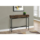 Monarch Specialties 3453 Accent Table - 42"L/Brown Reclaimed Wood/ Black Console-Large storage drawer for your keys or mail