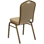 Flash Furniture HERCULES Series Crown Back Stacking Banquet Chairs with Beige Patterned Fabric & Gold Frame - 4 Pack-Beige Diamond Patterned Fabric Upholstery