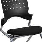 Flash Furniture Galaxy Mobile Nesting Chair with Black Fabric Seat-Silver Powder Coated Frame