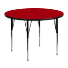 Flash Furniture 48" Round Red Thermal Laminate Activity Table - Standard Height Adjustable Legs-Popular Round Activity Table