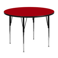 Flash Furniture 48" Round Red Thermal Laminate Activity Table - Standard Height Adjustable Legs-Popular Round Activity Table