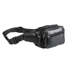 Champs Leather Belt Bag - Black-Top zip entry pocket main entrance keeps your items safe and secure